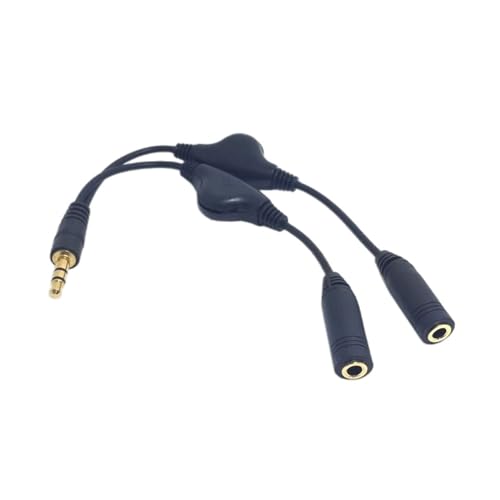 Vdaxvme Kopfhörer-Splitter, 3,5 mm, 2 Buchse auf 1 Stecker, Y-Splitter, Headset-Adapter, Kabel, Splitterkabel für PC, Telefon, Tablets von Vdaxvme