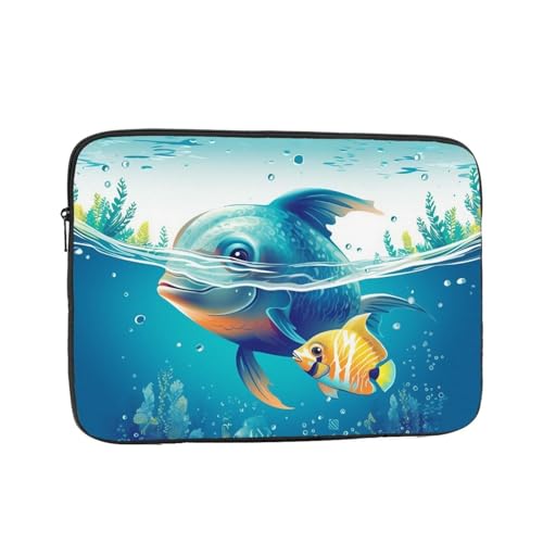 Unterwasser-Laptop-Tasche, Motiv: Meeresfisch, stoßfest, tragbare Aktentasche für Männer und Frauen, Computertasche, 38,1 cm (15 Zoll) von VducK