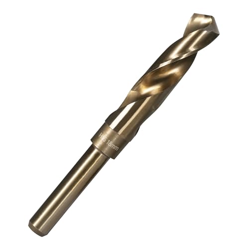 Vearter 18mm Spiralbohrer, HSS M2 Bohrer für Metall mit 12,7 mm Reduziertem Schaft, Schnellwechsel Metallbohrer für edelstahl Stahl, Kupfer, Aluminium, Zinklegierung, Holz und Kunststoff von Vearter