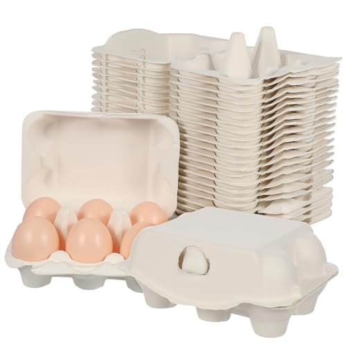 25 Stk Eierkarton egg box egg storage ei verpackung eierboxen Eierlagerung Hühner-Legeboxen ostereier kartons Eier 6 zählen Jumbo-Eier Eierhalter Kühlschrank-Eier-Organizer Papier Veemoon von Veemoon