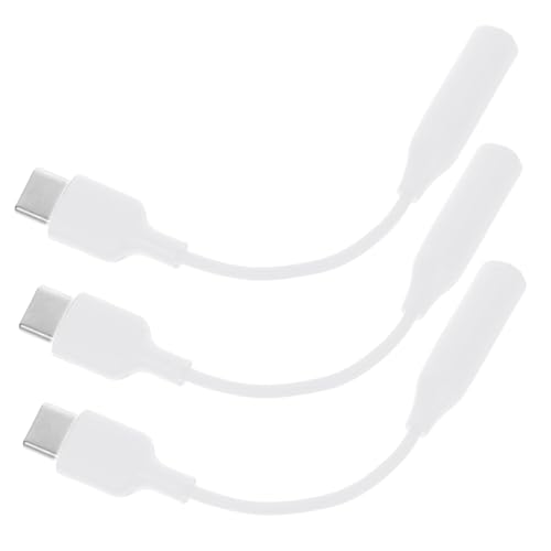 Veemoon 3st Adapterkabel USB-c-auf-3,5-mm-Adapter USB-c Auf 3,5 Mm USB c Auf Kopfhöreranschluss USB-c-Adapter USB-c-auf-kopfhörer-Adapter USB-c-zu-Audio-buchse Weiß Anzahl TPE Weiblich S20 von Veemoon