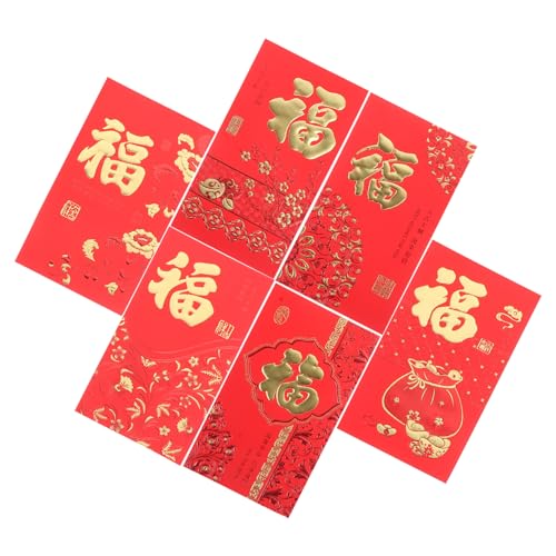 Veemoon 6Stücke Chinesische Rote Umschläge Glücksumschläge Für Mondneujahr Traditionelle Geldumschläge Mit Geprägten Mustern Für Hochzeiten Und Neujahrsfeiern Veemoon 6Stücke Chinesische Rote Umschläge Glücksumschläge Für Mondneujahr Traditionelle Geldumschläge Mit Geprägten Mustern Für Hochzeiten Und Neujahrsfeiern von Veemoon