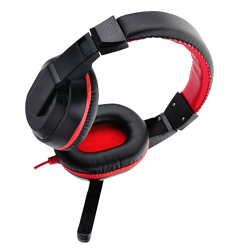 Veemoon Spiel Kopfhörer Stereo-Headset Over-Ear Headphones Ear kopfhörer Gaming-headsets fã¼r pc Red Headphones Einstellbarer Spielkopfhörer Stereo-Headset mit Mikrofon verkabelt rot von Veemoon