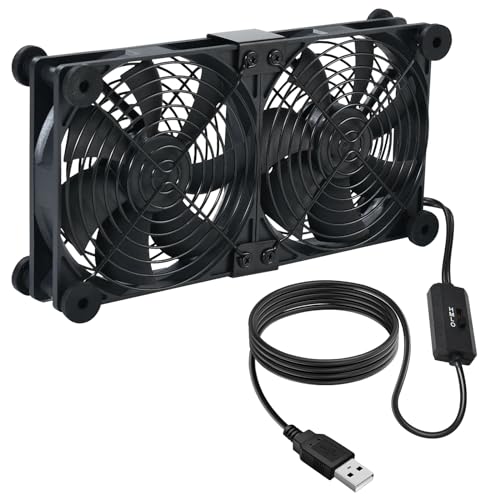 2 in 1 Dual USB Lüfter,12V Doppelt USB Ventilator,Gehäuselüfter Doppelt,USB Dual PC Ventilator Für PC Computer,Laptop,Route,Home,Office,Schlafzimmer,Tisch,Desktop von Vegena