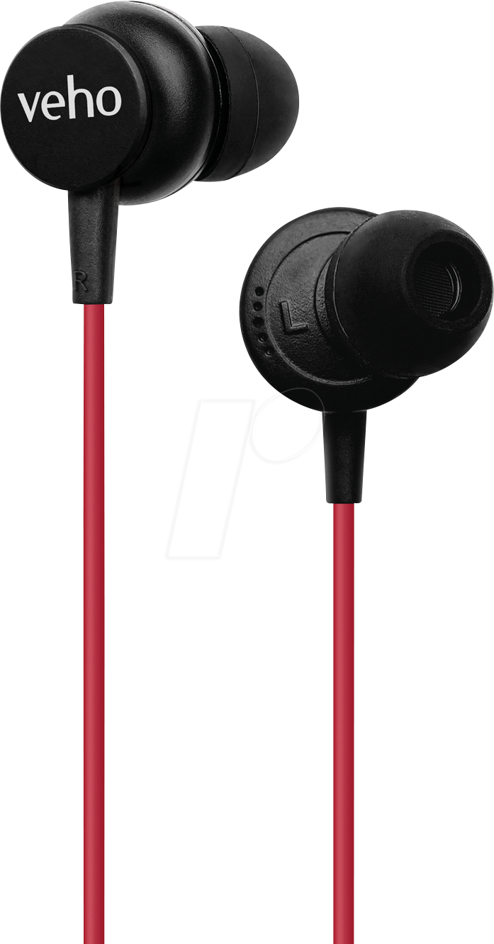 VEHO VEP105Z3R - Kopfhörer/Headset, mit Mikrofon, Kabel, rot von Veho