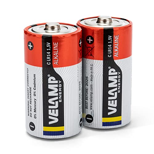 Velamp LR14/2BP 2 Batterien LR14 Alkaline BL, Rot, 2 Stück von Velamp