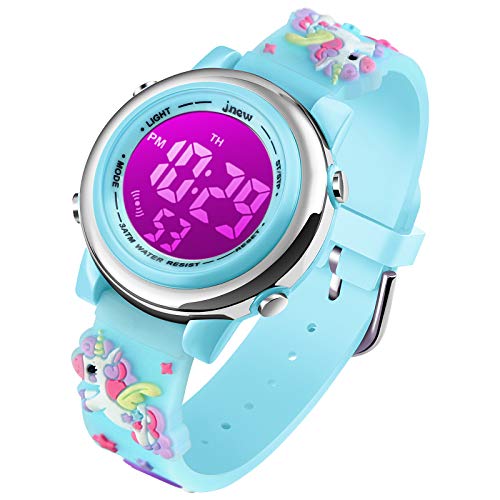 VenSten Digitale Sport-Armbanduhr für Kinder, wasserdicht, LED-Armbanduhr mit leuchtendem Alarm, Stoppuhr, Kinderarmbanduhr von VenSten