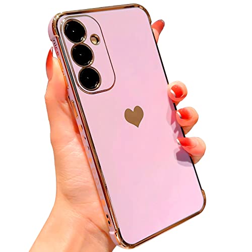 Vepbk Hülle für Samsung Galaxy A55 5G, Silikon Handyhülle mit Motiv Muster Herzen Schutzhülle Weich Hülle Case Kameraschutz Dünn Stoßfest Cover Bunt Gummi Hülle für Samsung Galaxy A55 5G,Lila von Vepbk