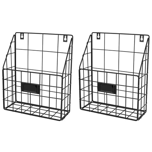 Verasail Draht Post Korb - Ein Der Wand Befestigter HäNgender Ordner/Dokumenten Organisator - Wirtschaftliches und Einfach Zu Installierendes Fach für Haus Büro und Mehr (2 Platz) von Verasail