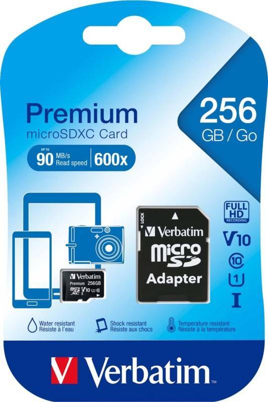 Verbatim microSDXC Card 256GB 44087 Class 10,90MB/s,SD-Adapter von Verbatim GmbH