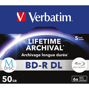 5 verbatim Blu-ray BD-R 50 GB bedruckbar von Verbatim