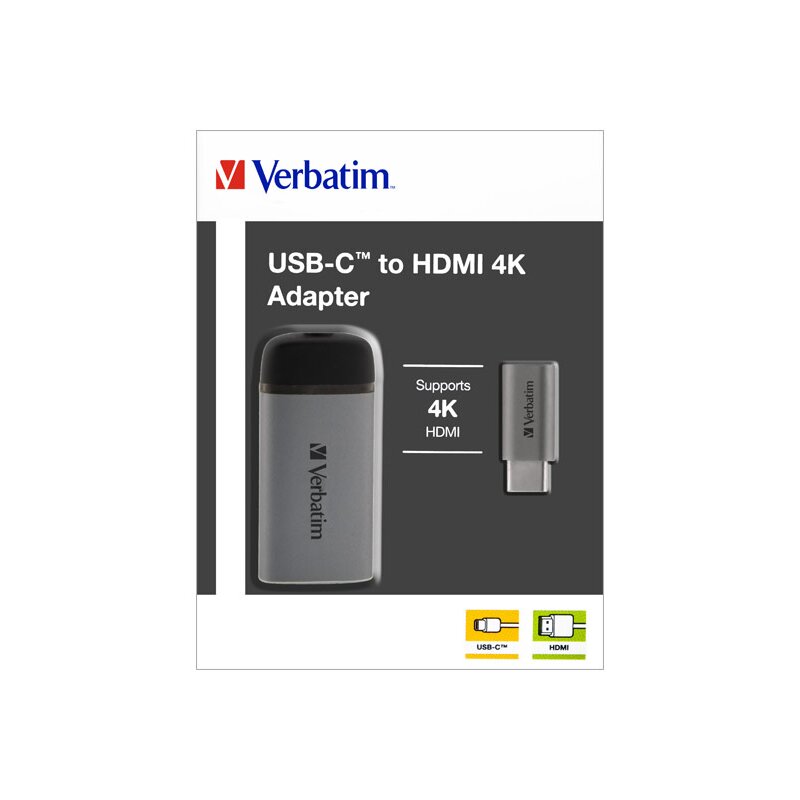 Adapter, USB 3.1-C/HDMI 4K, silber von Verbatim