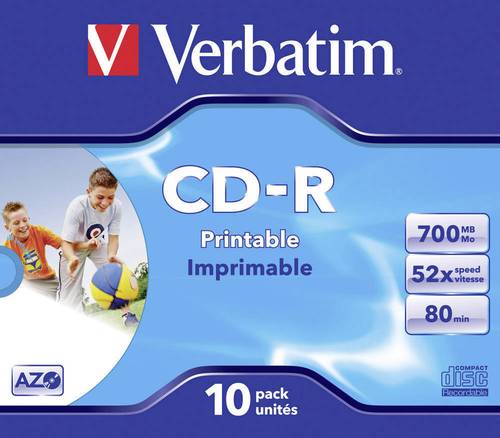 Verbatim 43325 CD-R 80 Rohling 700 MB 10 St. Jewelcase von Verbatim