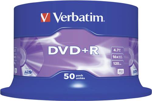 Verbatim 43550 DVD+R Rohling 4.7GB 50 St. Spindel von Verbatim