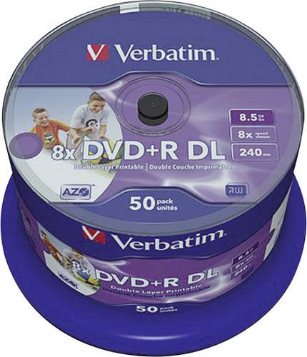 Verbatim 43703 DVD+R DL Rohling 8.5GB 50 St. Spindel Bedruckbar von Verbatim