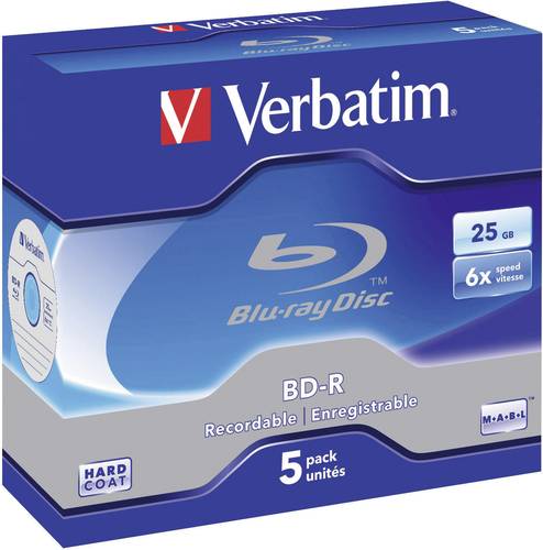 Verbatim 43715 Blu-ray BD-R Rohling 25GB 5 St. Jewelcase von Verbatim