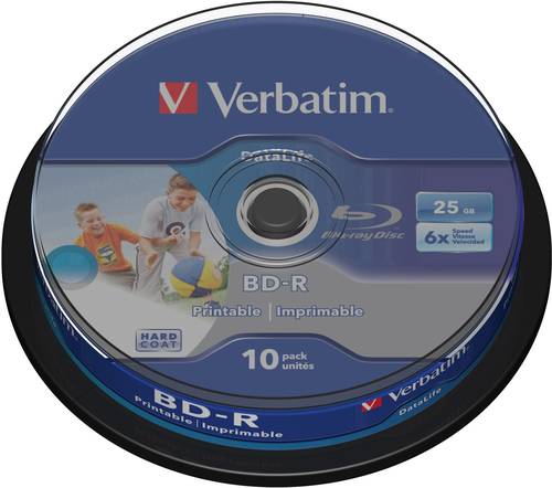 Verbatim 43804 Blu-ray BD-R Rohling 25GB 10 St. Spindel Bedruckbar von Verbatim