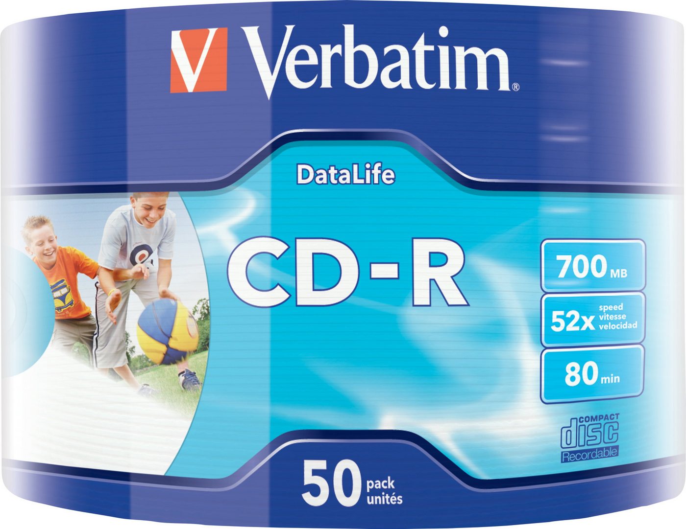 Verbatim CD-Rohling 50 Rohlinge CD-R printable 40-118mm 80Min 700MB 52x Shrink von Verbatim