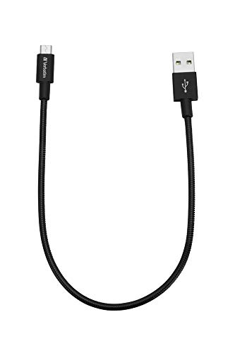 Verbatim Mikro USB Ladekabel, schwarz, robustes Ladekabel mit Knickschutz passend für Smartphones & Tablets mit Mikro-USB-Schnittstellen, 30 cm Kabel, USB Ladegerät, Handyladekabel von Verbatim
