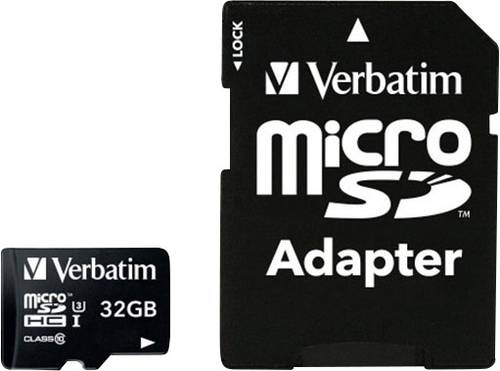 Verbatim PRO microSDHC-Karte 32GB Class 10, UHS-I, UHS-Class 3 inkl. SD-Adapter von Verbatim