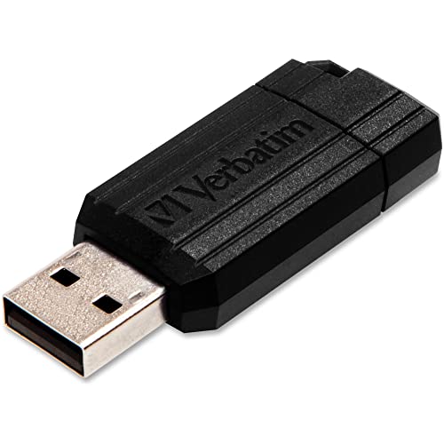 Verbatim PinStripe USB-Stick 8GB, USB 2.0, USB Speicherstick, für Laptop Notebook Ultrabook TV Autoradio, USB 2.0 Stick, Datenstick mit Schiebemechanismus, Schwarz von Verbatim