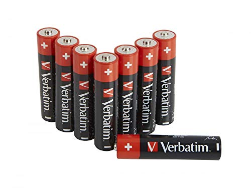 Verbatim Premium AAA-Alkalibatterien, 1,5V, AAA-LR03 Micro, Batterien-AAA, Batterien für MP3-Player, Kamera, Fernbedienung, Rasierapparat UVM, Premium Alkaline-Batterie, 8 Stück von Verbatim