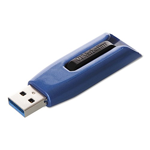 Verbatim Store 'n' Go V3 MAX USB-Stick, USB-3.2 Gen 1, 32GB, Speicherstick mit Schiebemechanismus, SuperSpeed-Schnittstelle, externer Speicher für Laptop Notebook & Co, blau/schwarz von Verbatim