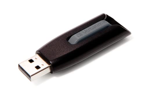 Verbatim Store 'n' Go V3 USB-Stick, USB-3.2 Gen 1, 256GB, Speicherstick mit Schiebemechanismus, USB-3 mit SuperSpeed-Schnittstelle, externer Speicher für Laptop Notebook & Co, schwarz von Verbatim