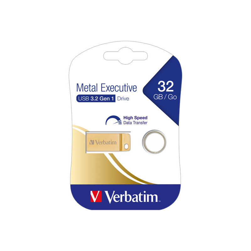 Verbatim USB 3.2 Stick 32GB, Metal Executive, Gold von Verbatim