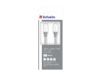 Verbatim USB-C auf USB-C Edelstahl-Synchr.- und Ladekabel USB 3.1 GEN 2 30 cm, 0,3 m, USB C, USB C, USB 3.2 Gen 2 (3.1 Gen 2), 10000 Mbit/s, Silber von Verbatim