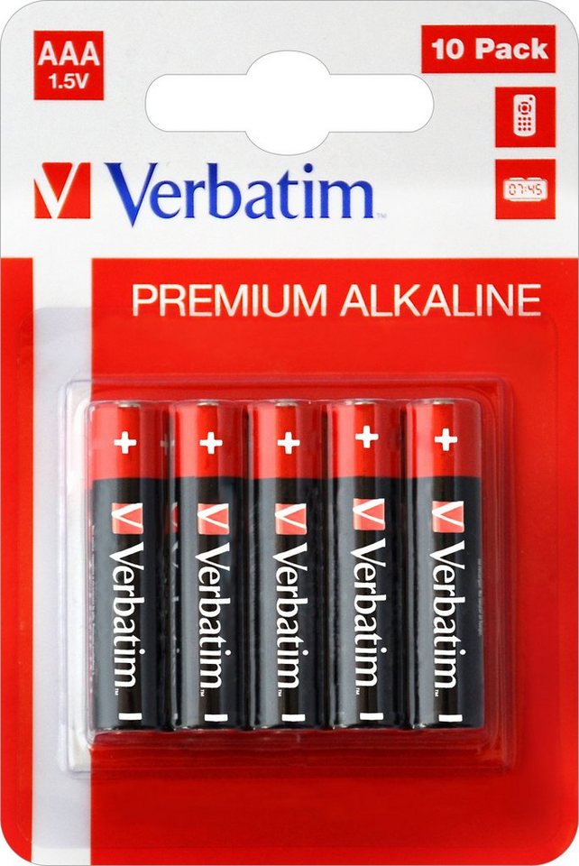 Verbatim Verbatim Batterie Alkaline, Micro, AAA, LR03, 1.5V Premium, Retail Bl Batterie von Verbatim