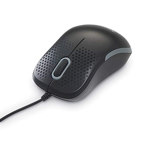Verbatim lautlose optische Maus, USB-A, geräuschlose optische USB-Maus mit 1000 dpi, für Laptop, Notebook, PC und MAC, ergonomische Computermaus mit Kabel ohne Klick-Geräusch, schwarz von Verbatim