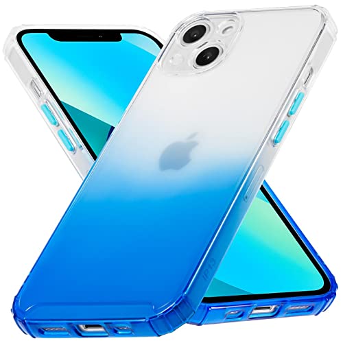 Verco Farbwechsel Hülle für Apple iPhone 13, Schutzhülle Handy Cover Transparent mit Farbverlauf und Kameraschutz Slim Case, Blau von Verco