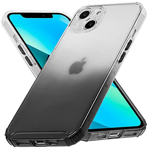 Verco Farbwechsel Hülle für Apple iPhone 13, Schutzhülle Handy Cover Transparent mit Farbverlauf und Kameraschutz Slim Case, Schwarz von Verco