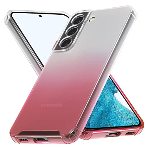 Verco Farbwechsel Hülle für Samsung Galaxy S22 Plus, Schutzhülle Handy Cover Transparent mit Farbverlauf und Kameraschutz Slim Case, Rot von Verco