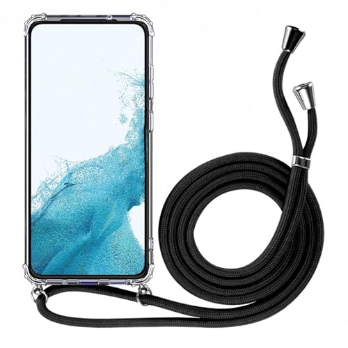 Verco Handykette für Samsung Galaxy A14 4G / 5G Hülle, Schutzhülle mit Kordel für Galaxy A14 Hülle mit Band 2. Generation Case Halskette zum umhängen, Schwarz von Verco