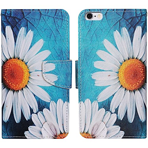 Verpotex Kompatibel mit iPhone SE 2020/iPhone 8/iPhone 7 (4,7 Zoll) Hülle, Handyhülle Lederhülle Leder Klappbar Flip Case Tasche Magnet Wallet Kartenfach Klapphülle Schutzhülle Hülle (Blume 1) von Verpotex