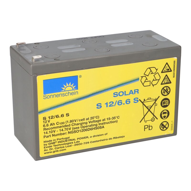 Sonnenschein Blei-Akku Solar S12/6,6S Pb 12V / 6,6Ah Sonnenschein Blei-Akku Solar S12/6,6S Pb 12V / 6,6Ah von Sonnenschein / Exide