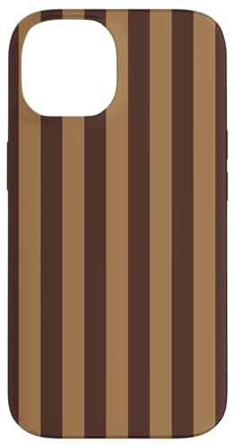 Hülle für iPhone 14 Braun gestreifte mädchenhafte ästhetische adrette Streifen von Vertical Stripes Elegant Pattern