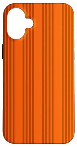 Hülle für iPhone 16 Plus Gebranntes Orange gestreiftes ästhetisches Mädchen adrette Streifen von Vertical Stripes Elegant Pattern