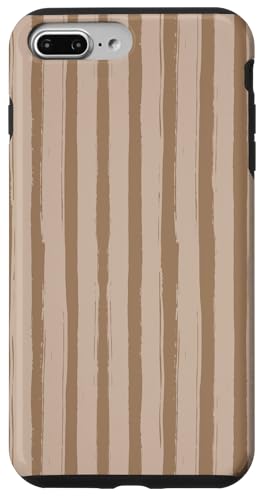 Hülle für iPhone 7 Plus/8 Plus Braun gestreifte mädchenhafte ästhetische adrette hellbraune Streifen von Vertical Stripes Elegant Pattern