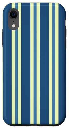 Hülle für iPhone XR Weiß Blau gestreift ästhetisch Mädchen adrette Streifen von Vertical Stripes Elegant Pattern