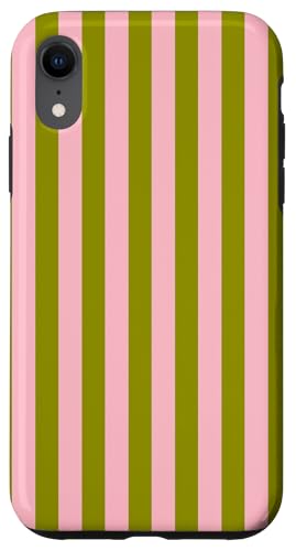 Hülle für iPhone XR Weiße und rosa Streifen, geometrisches vertikales Linienmuster von Vertical Stripes Elegant Pattern