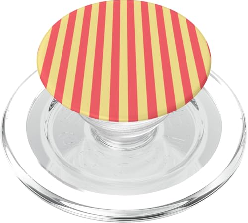 Korallenrosa gelb gestreift ästhetische Mädchen adrette Streifen PopSockets PopGrip für MagSafe von Vertical Stripes Elegant Pattern