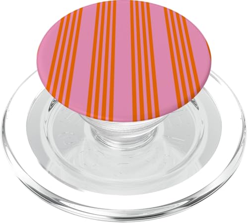 Orange Pink gestreift ästhetische Mädchen adrette Streifen PopSockets PopGrip für MagSafe von Vertical Stripes Elegant Pattern