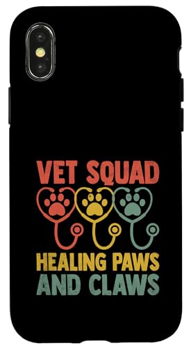 Hülle für iPhone X/XS Vet Squad Healing Paws And Claws Tierliebhaber von Veterinary Rescue Animals Lover Gifts