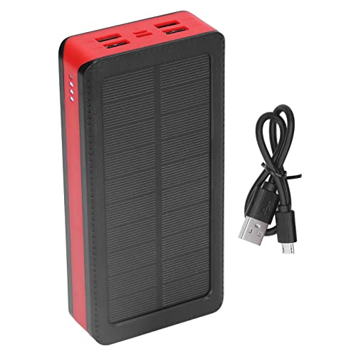 Solar Power Bank Tragbare 30000 MAH 4 USB -Anschlüsse Ausgabe Doppeler Eingang Schnelles Laden mit 32 LED -Licht -Energieeinsparungen für Camping -Wanderabenteuer Notfall von ViaGasaFamido