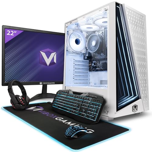 Vibox I-40 Gaming PC - 22 Zoll Set Komplett - Quad Core AMD Ryzen 3200G 4GHz - Radeon Vega 8-16GB RAM - 1TB SSD - Windows 11 - WiFi von Vibox