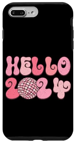 Hülle für iPhone 7 Plus/8 Plus Hello 2024 Retro Discokugel Thema Neujahr von Vibrant Retro New Year Disco Vibes Celebration