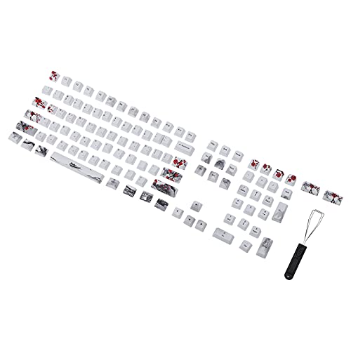 Vibrivio PBT Keycaps PBT 5-seitiges Sublimations-Tastenkappen-Set, 110 Tasten für mechanische optische Tastaturen, Englisch und Koreanisch, Pudding-Stil, mehrfarbiges Design von Vibrivio